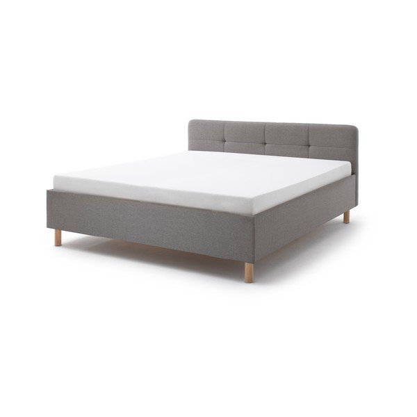 Letto matrimoniale imbottito grigio chiaro rete non inclusa 180x200 cm Amelie – Meise Möbel