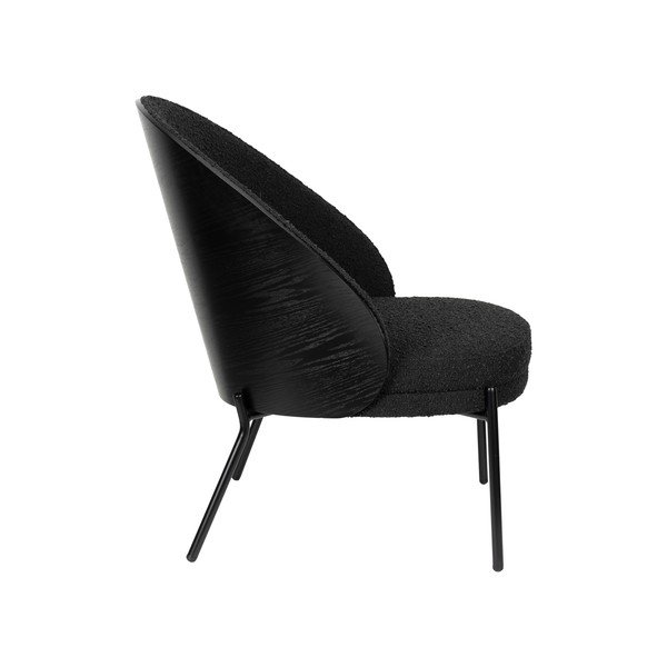 Poltrona nera con rivestimento in bouclé Rodin – Dutchbone-image-3