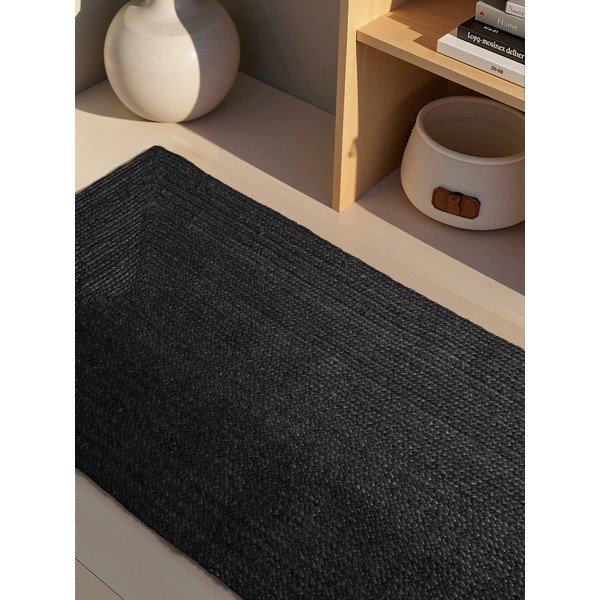 Passatoia nera in iuta reversibile/tessuta a mano 80x200 cm Juno – Hanse Home-image-2