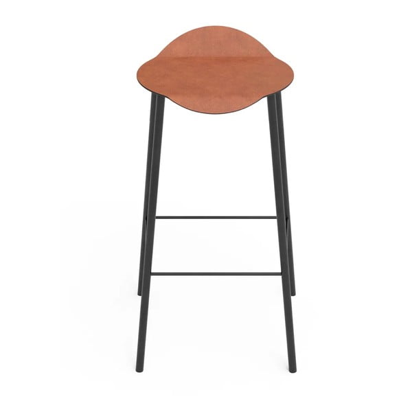 Sgabello da bar marrone cognac in pelle Flamingo Bull – LIND DNA