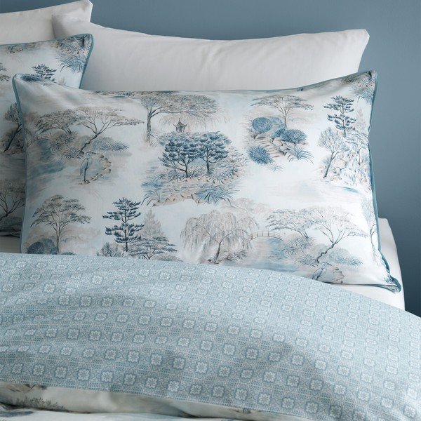 Biancheria da letto in cotone blu-grigio per letto matrimoniale 200x200 cm Japanese Garden - RHS-image-3