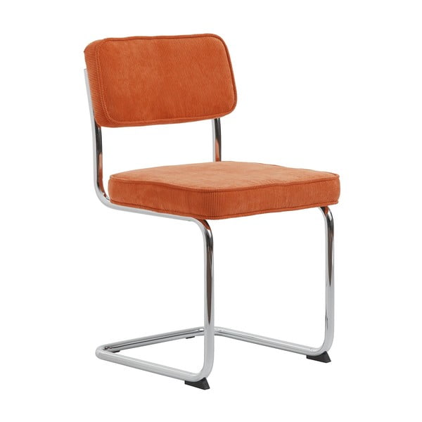 Sedia da pranzo in velluto a coste arancione Rupert - Unique Furniture