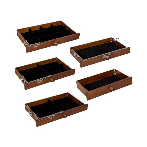 Portagioie in legno con 5 cassetti - Songmics-image-2