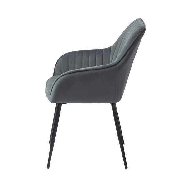 Sedia da pranzo in velluto grigio Melfort - Unique Furniture-image-2