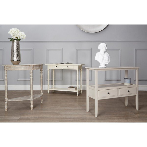 Tavolo consolle avorio in pino massiccio 35x96 cm Heritage – Premier Housewares-image-3