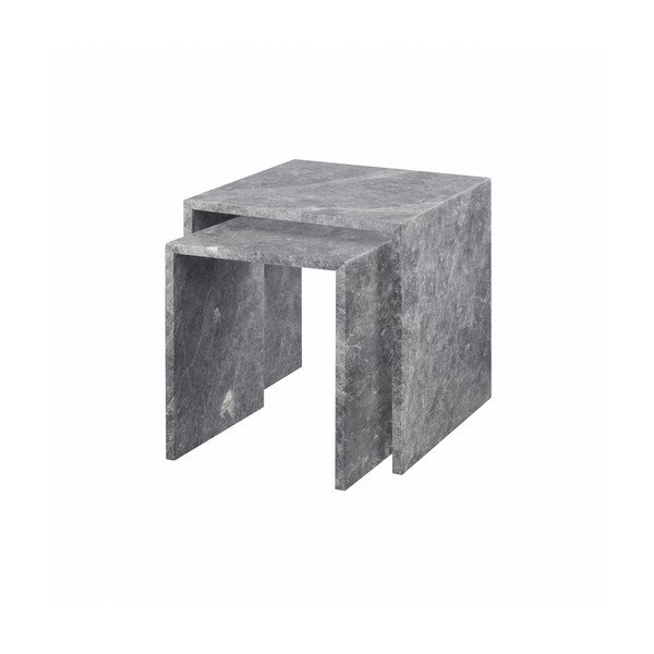 Tavolini in marmo in set di 2 45x45 cm VARU - Blomus-image-2