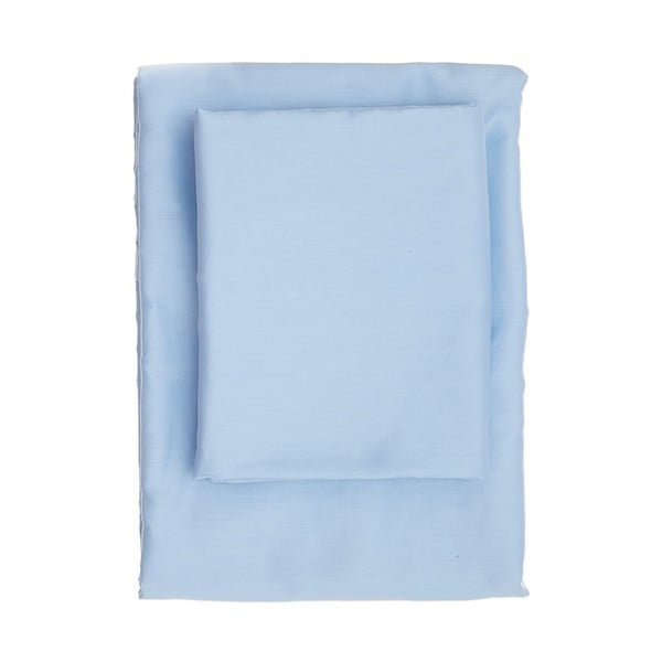 Lenzuolo in cotone sateen elasticizzato azzurro 140x190 cm - Mijolnir