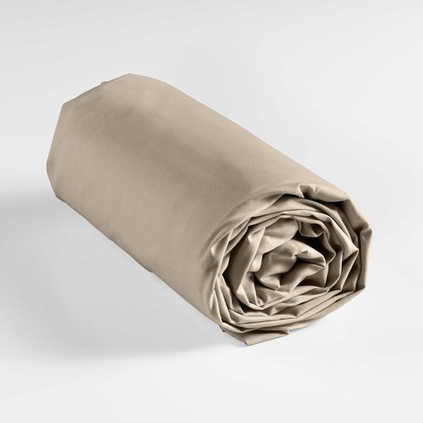 Lenzuolo in cotone elasticizzato marrone chiaro 180x200 cm Lina - douceur d'intérieur-image-4