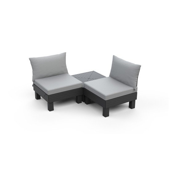 Set da giardino grigio per 2 persone Cantara - Keter-image-3
