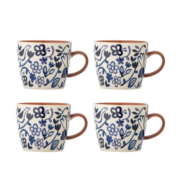 Tazze in set blu/color crema in gres 4 pz 300 ml Figuria – Bloomingville