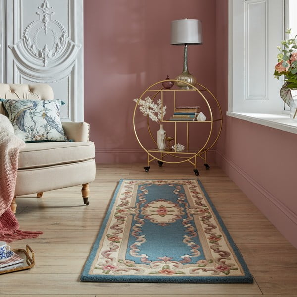Tappeto in lana blu 67x210 cm Aubusson - Flair Rugs-image-1