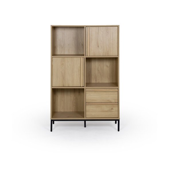 Libreria di colore naturale con effetto rovere 90x139x40 cm Luc – Marckeric