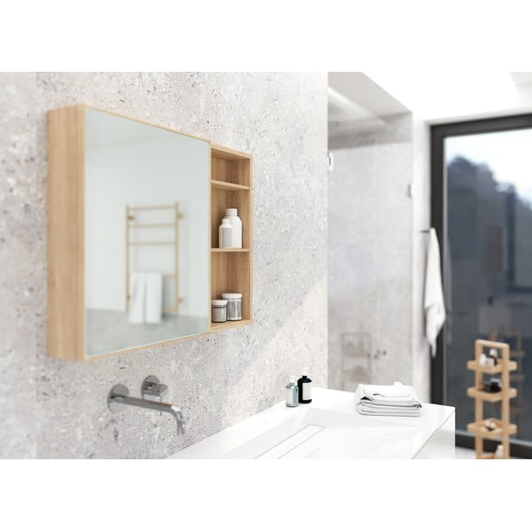 Mensola da bagno a parete in legno di quercia Slimline - Wireworks-image-2