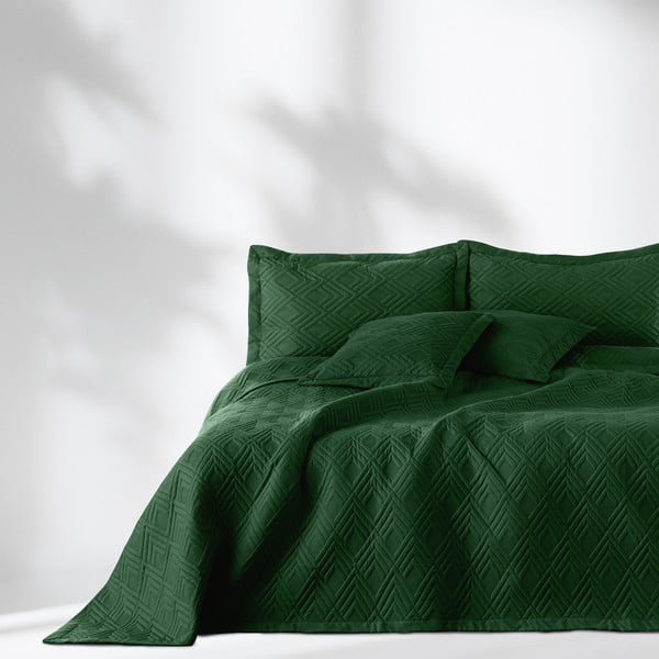 Copriletto verde scuro in microfibra con rivestimento trapuntato 170x210 cm Ophelia – Restilo-image-1