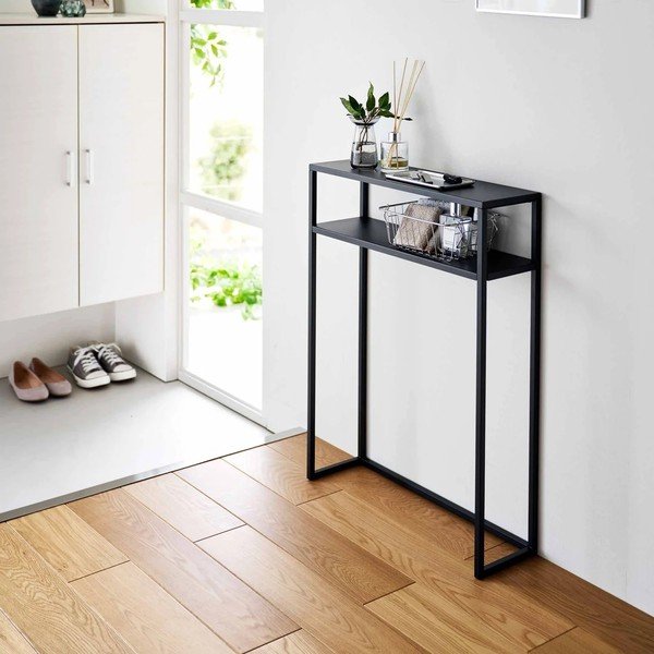 Tavolo consolle nero in metallo 18x60 cm Tower – YAMAZAKI-image-2