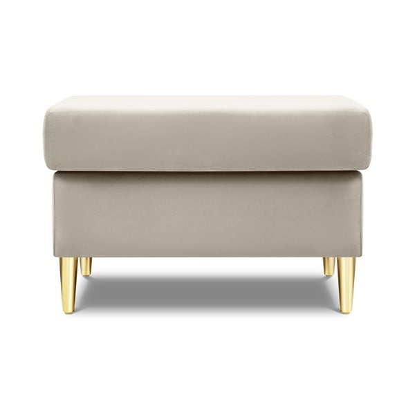 Poggiapiedi beige con rivestimento in velluto Kyoto – Cosmopolitan Design
