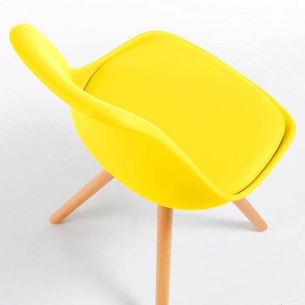 Žlutá židle s bukovými nohami Bonami Essentials Lumos-image-2
