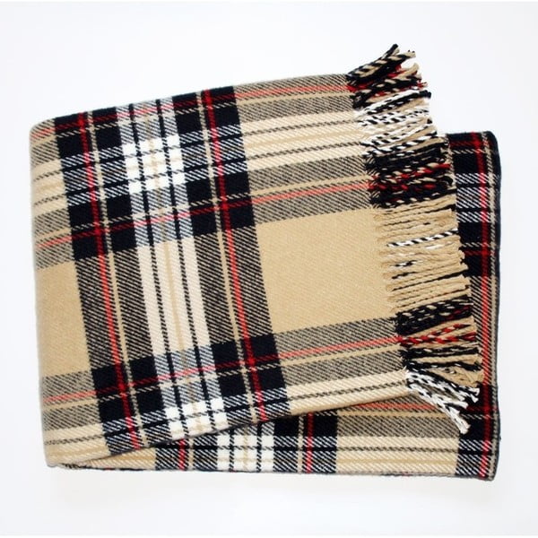 Plaid a quadri Beige, 140 x 180 cm Scott - Euromant