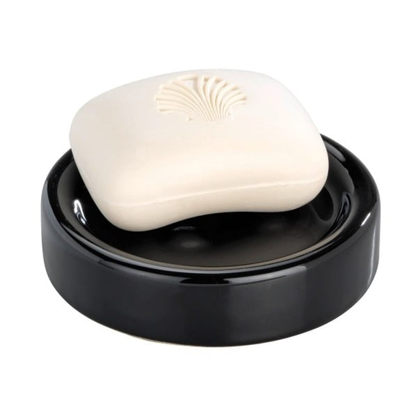 Portasapone in ceramica nera Polaris - Wenko-image-1