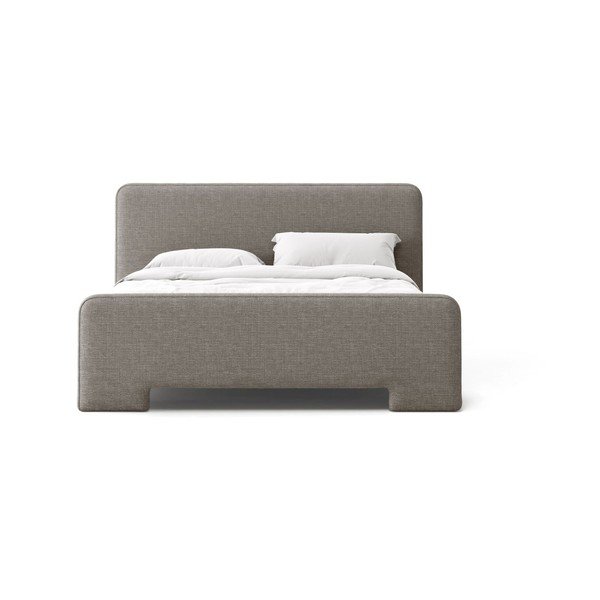 Letto matrimoniale imbottito grigio con rete inclusa 140x200 cm Eda – Micadoni -image-2