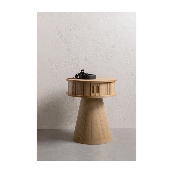 Comodino di colore naturale con effetto pino Karri – WOOOD-image-1