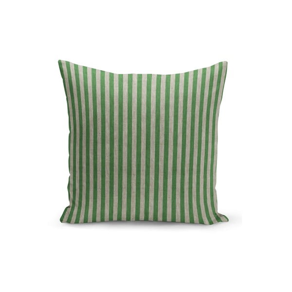 Federa verde e beige a righe, 45 x 45 cm - Kate Louise