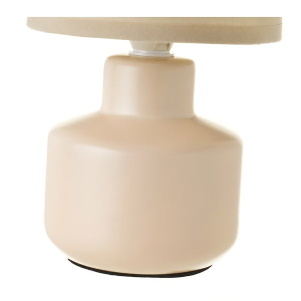 Lampada da tavolo in ceramica beige con paralume in tessuto (altezza 22 cm) - Casa Selección-image-3