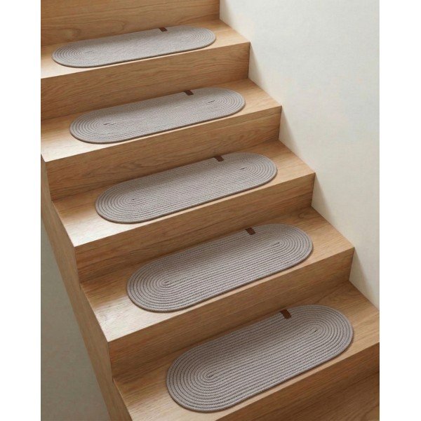 Set di tappeti per scale grigio tortora 16 pz 25x65 cm Milo – Vitaus-image-1