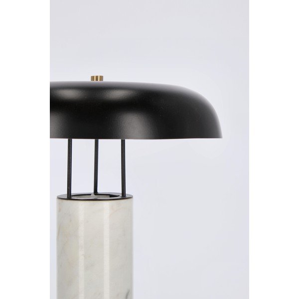 Lampada da tavolo bianca e nera in marmo con paralume in metallo (altezza totale 33 cm) Kaithal – Bizzotto-image-4