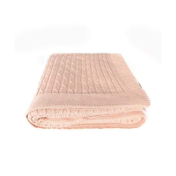 Coperta in cotone rosa Colma, 130 x 170 cm - Homemania Decor