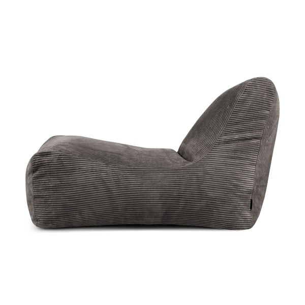 Puof a sacco marrone scuro con rivestimento in velluto a coste Lounge – SLOWDOWN-image-3