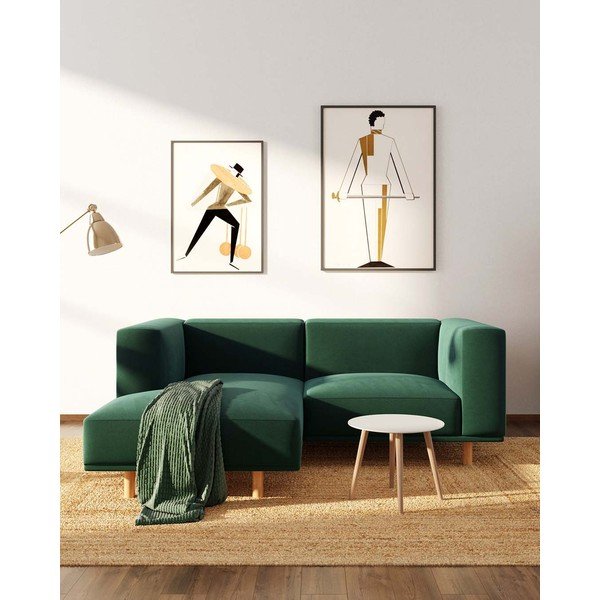 Divano angolare in velluto verde scuro (angolo sinistro) Kukumo - Ame Yens-image-1