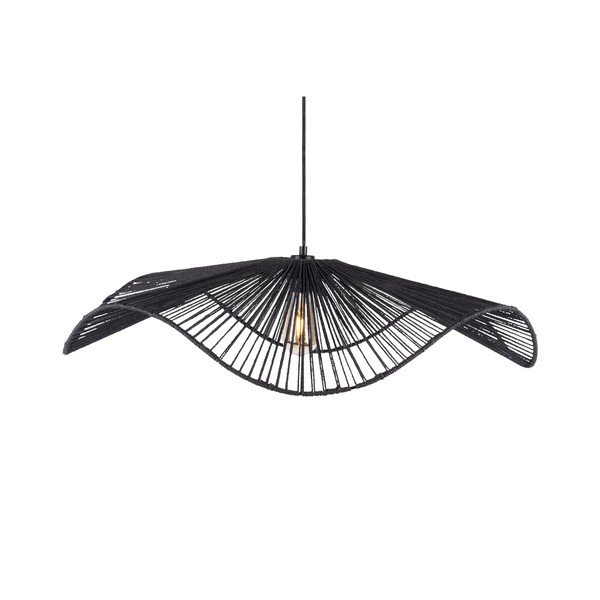 Lampadario nero in metallo con paralume in carta lavorata ø 80 cm Sombra – Leitmotiv
