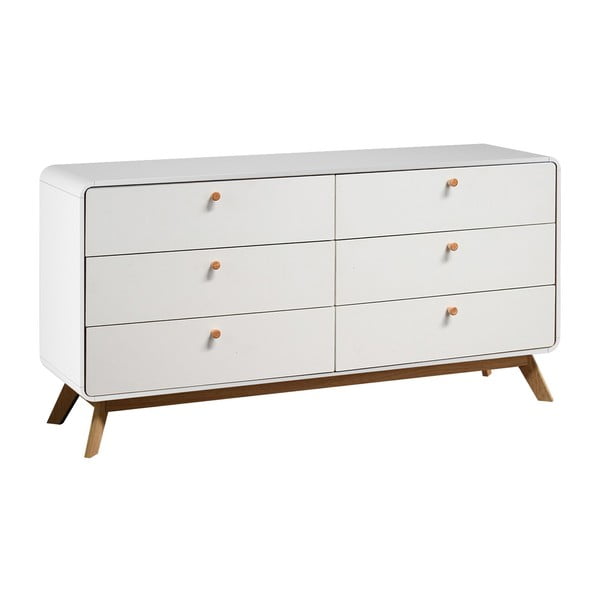 Cassettiera bassa bianca 150x74 cm Caitlin - Støraa-image-4