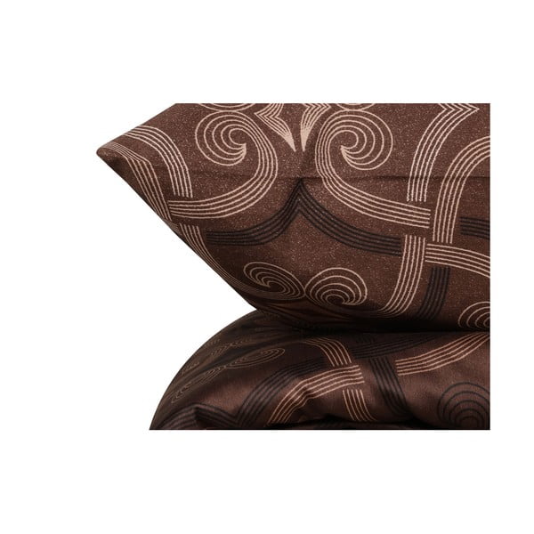 Biancheria da letto matrimoniale in cotone sateen marrone 200x200 cm Pandora - Mijolnir-image-4