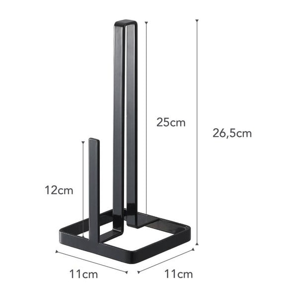 Porta rotolo di carta nera Tower - YAMAZAKI-image-2