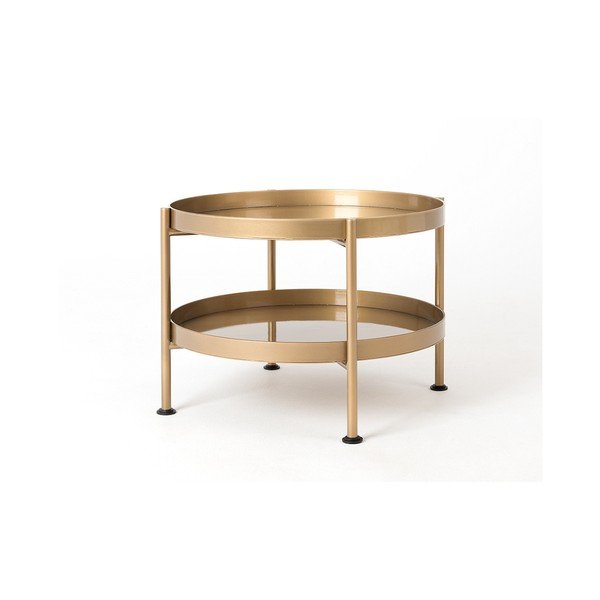 Tavolo da conferenza Custom Form Hanna in oro con ripiano, ⌀ 40 cm - CustomForm