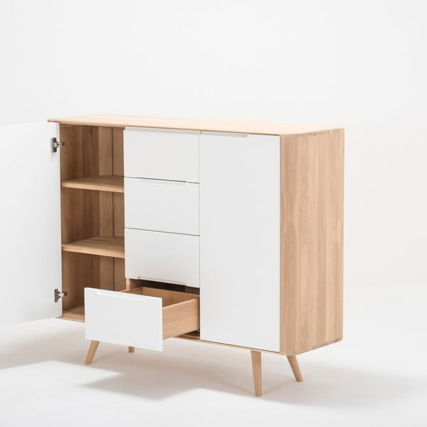 Cassettiera in rovere Due, 135 x 42 x 110 cm Ena - Gazzda-image-1