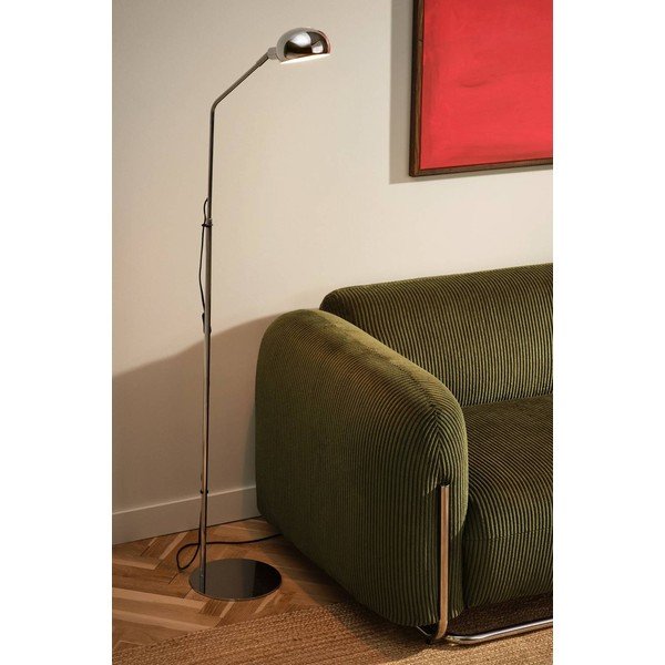 Lampada da terra color argento lucido in metallo con struttura flessibile (altezza totale 146 cm) Lincon – Jotex-image-1