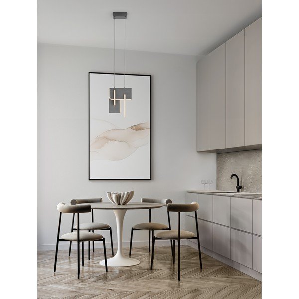 Lampadario LED grigio chiaro in metallo con intensità regolabile Totem – Nova Luce-image-2