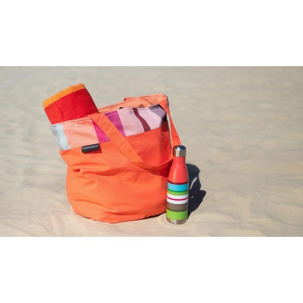Borsa da spiaggia in cotone arancione Coral - Remember-image-1