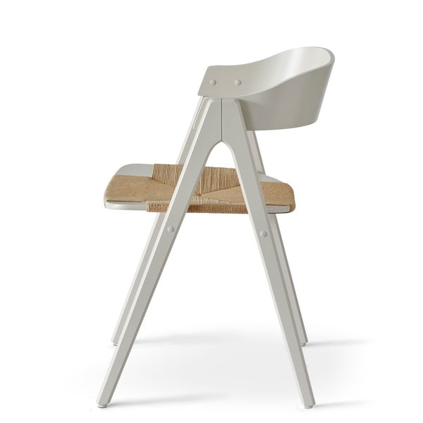 Sedia da pranzo in faggio beige con seduta in rattan Findahl di Hammel Mette - Hammel Furniture-image-1