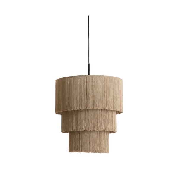 Lampadario grigio tortora con paralume in tessuto ø 10 cm Malaika – Light & Living