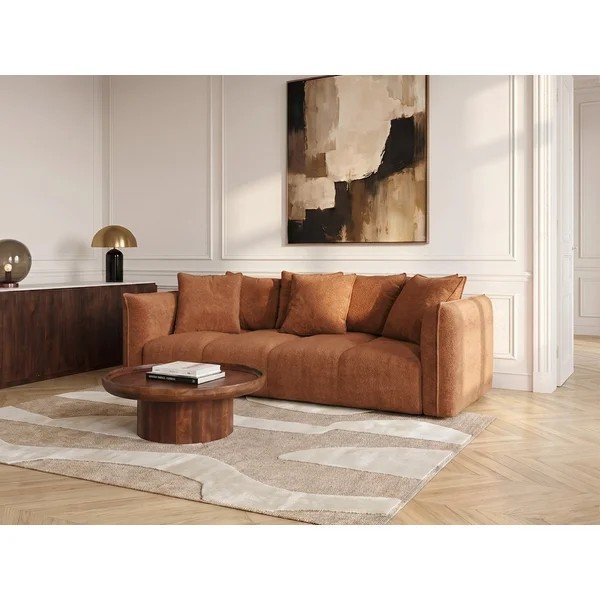 Divano arancione con rivestimento in ciniglia Harlem – Bobochic Paris-image-3
