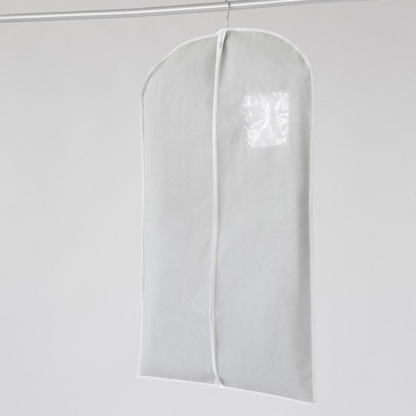 Světle šedý závěsný obal na šaty Compactor, délka 100 cm