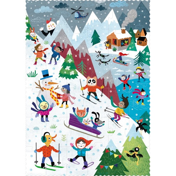 Oboustranné puzzle na horách v létě a zimě Londji-image-3