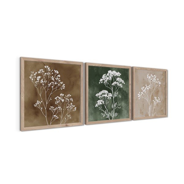 Set di dipinti 3 pz 30x30 cm Floral Imprint – Styler-image-3