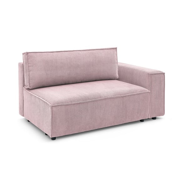 Modulo del divano in velluto a coste rosa chiaro, angolo destro Nihad modular - Bobochic Paris
