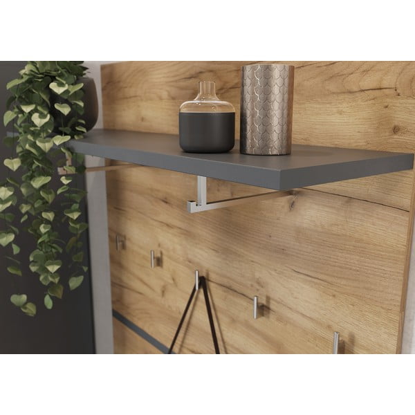 Pannello appendiabiti in rovere decorato in colore naturale Lissabon - Germania-image-3