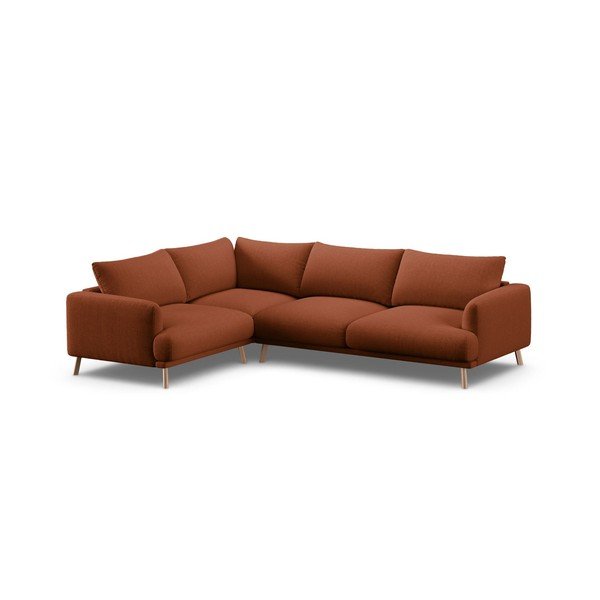 Divano angolare color terracotta (con penisola a sinistra/con chaise lounge) Naomi – Micadoni 